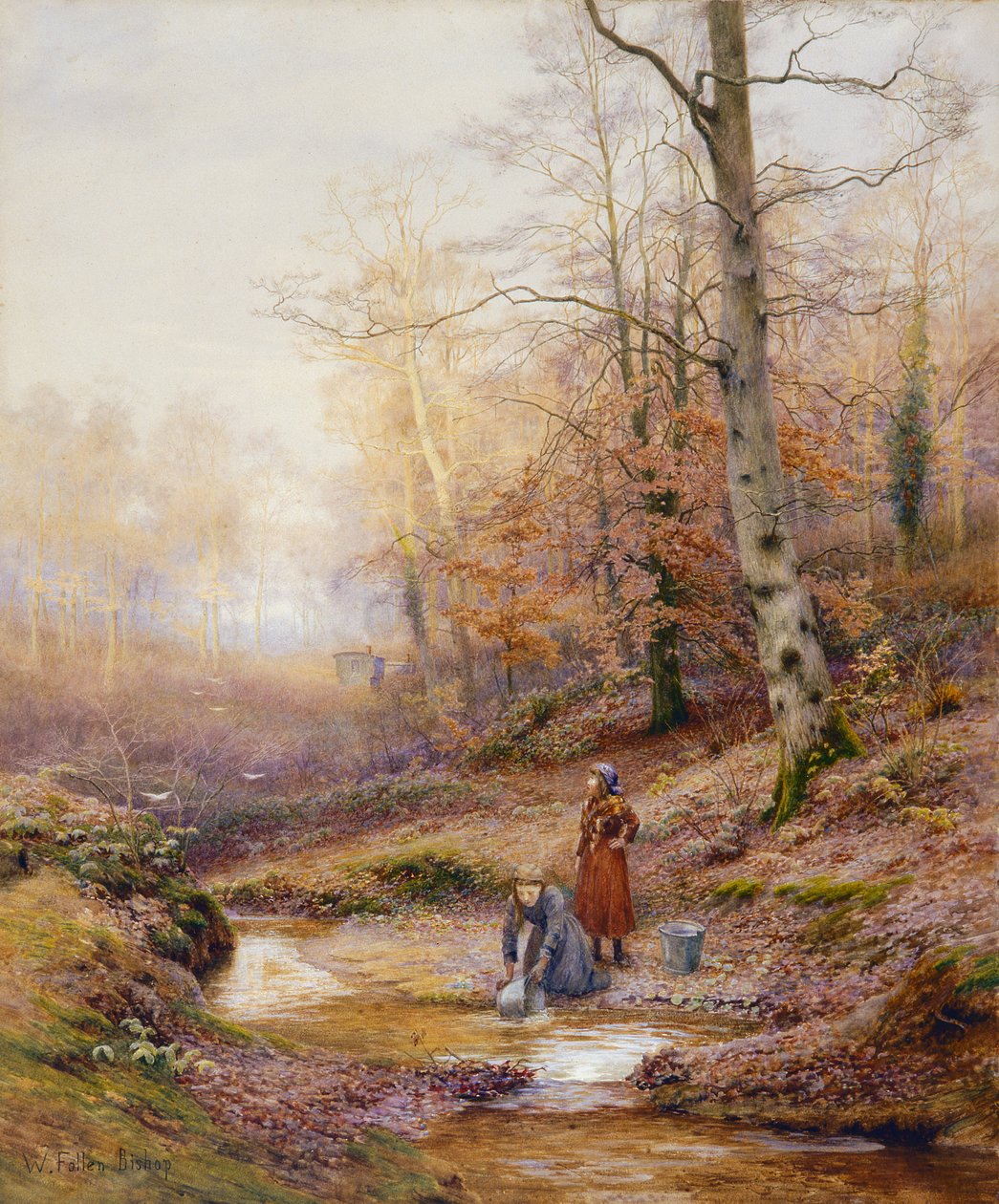 Jesienny las, ok. 1900 (wc na papierze) autorstwa Walter Follen Bishop