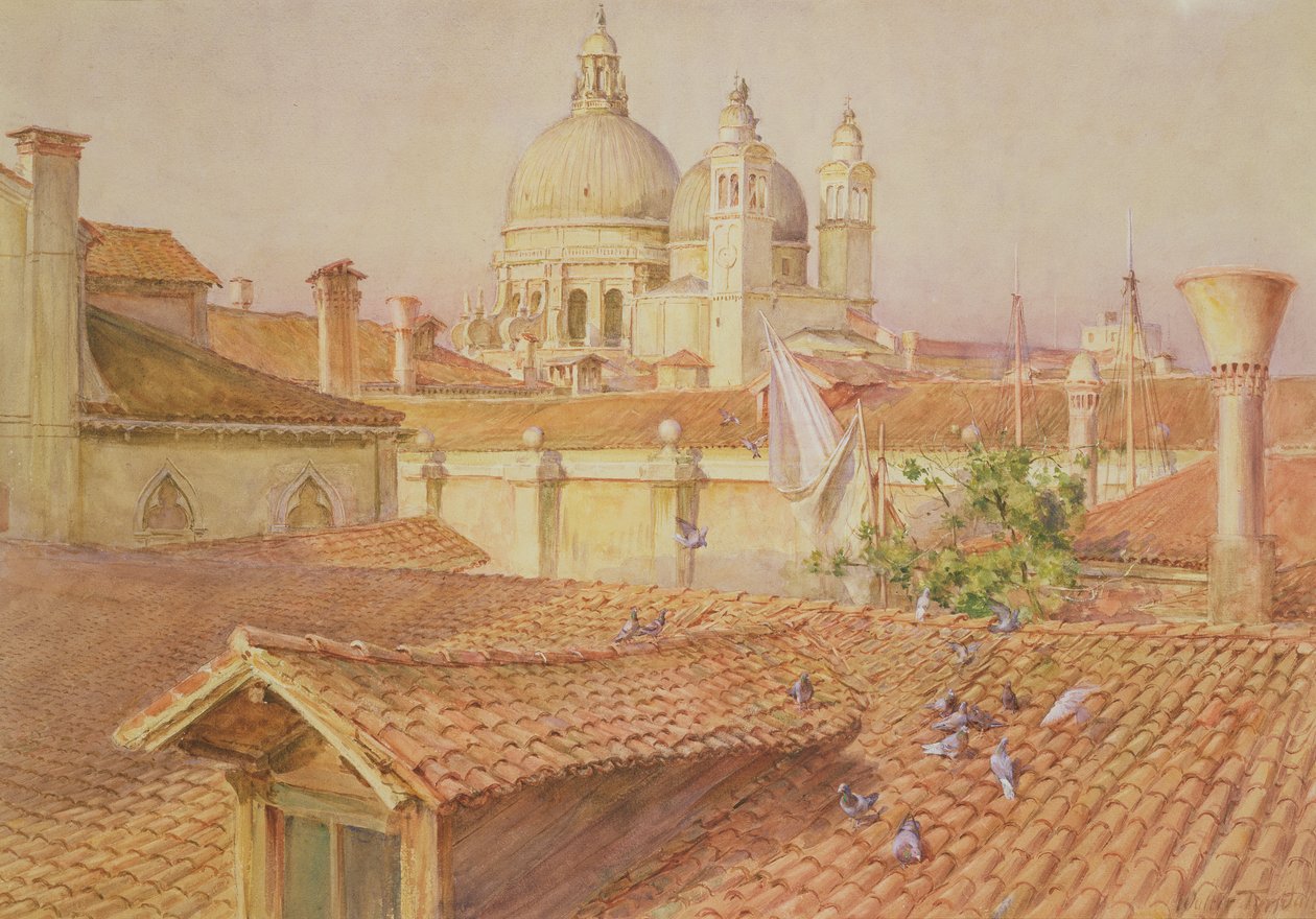 Z okna artysty patrząc na Santa Maria Della Salute, Wenecja (wc) autorstwa Walter Frederick Roofe Tyndale