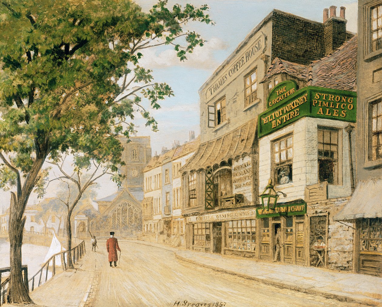 Cheyne Walk, Chelsea, 1857 autorstwa Walter Greaves