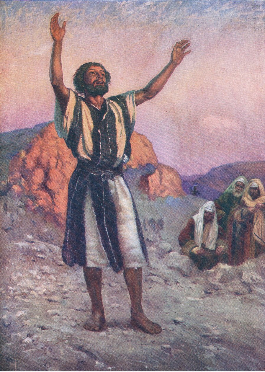 John the Baptist, z The Bible Picture Book wydanej przez Thomasa Nelsona, ok. 1950 autorstwa Walter Grieve