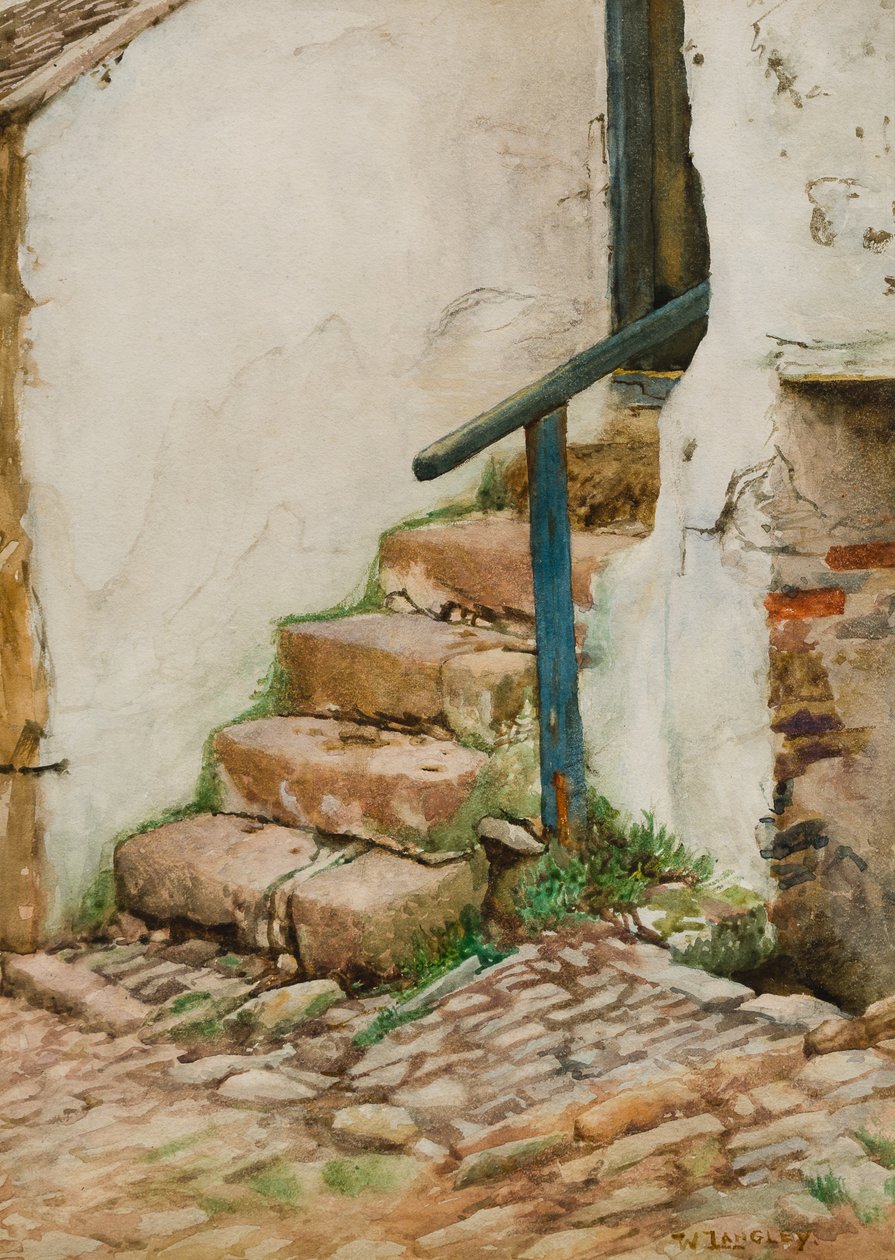 Schody do chaty (wc na papierze) autorstwa Walter Langley