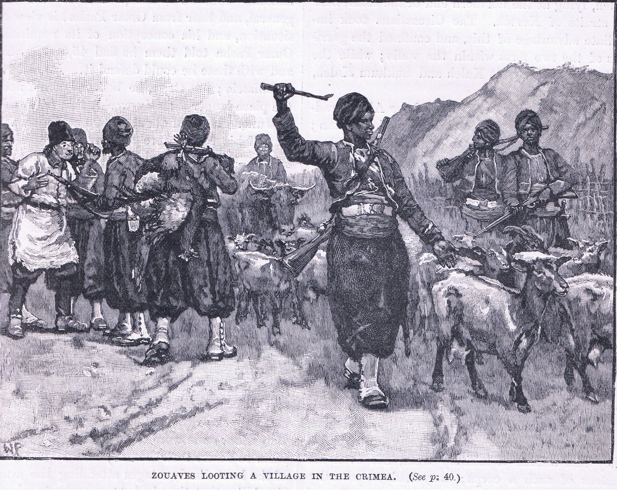 Zouves plądrują wioskę na Krymie 1854 AD autorstwa Walter Paget