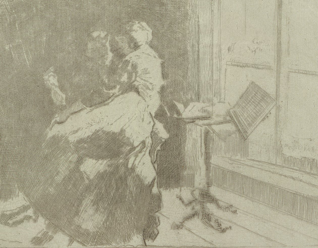 Kobieta z listów, 1915 (dowód akwaforty) autorstwa Walter Richard Sickert