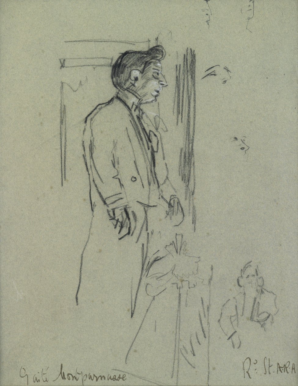 Le Théâtre de la Gaité (ołówek z białą kredą na papierze) autorstwa Walter Richard Sickert