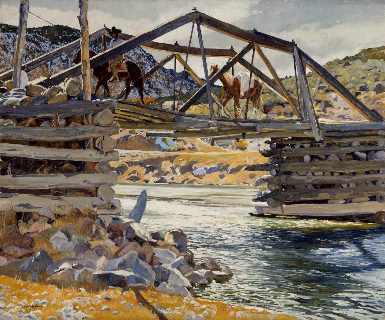 Przekraczanie Rio Grande, c.1914-31 autorstwa Walter Ufer