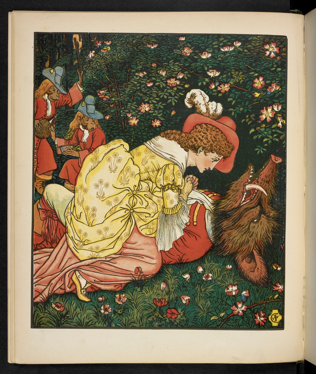 Ilustracja do Pięknej i Bestii. autorstwa Walter Crane