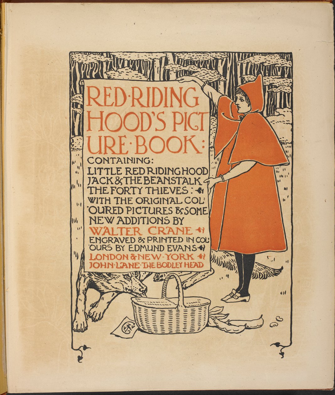 Ilustracja do „Czerwonego Kapturka”. autorstwa Walter Crane