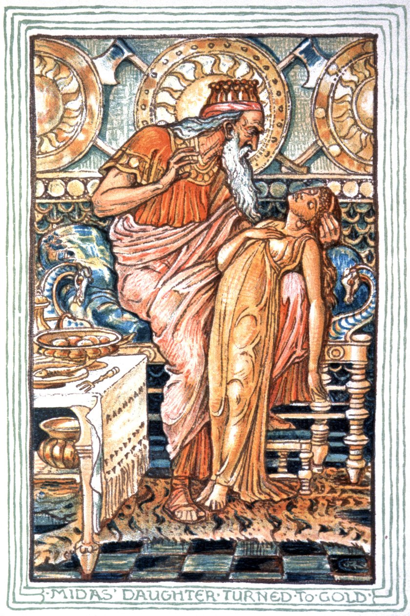 król Midas autorstwa Walter Crane