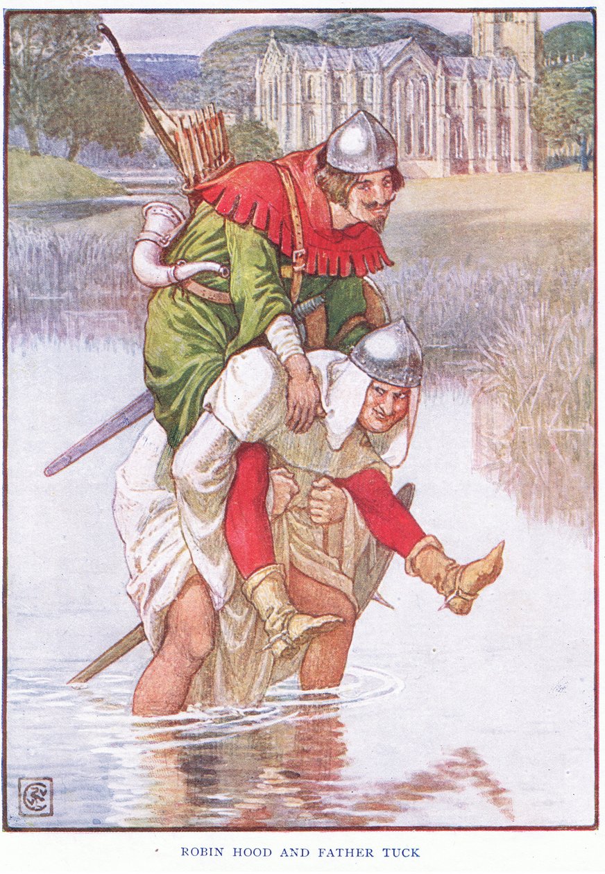 Robin Hood i ojciec Tuck, ok. 1920 r. autorstwa Walter Crane