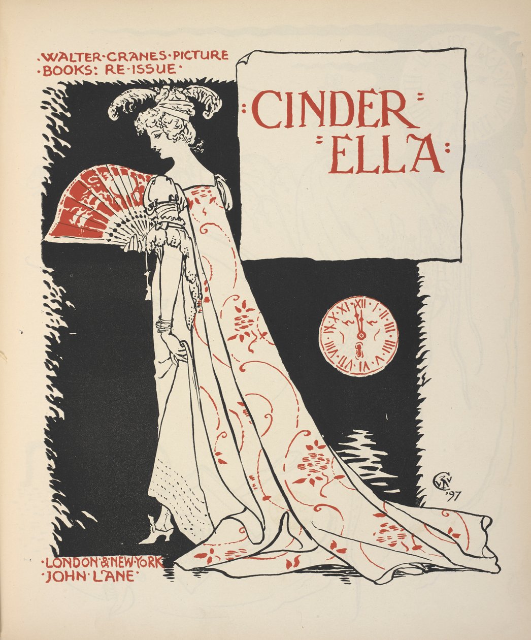 Strona tytułowa do „Kopciuszka”. autorstwa Walter Crane