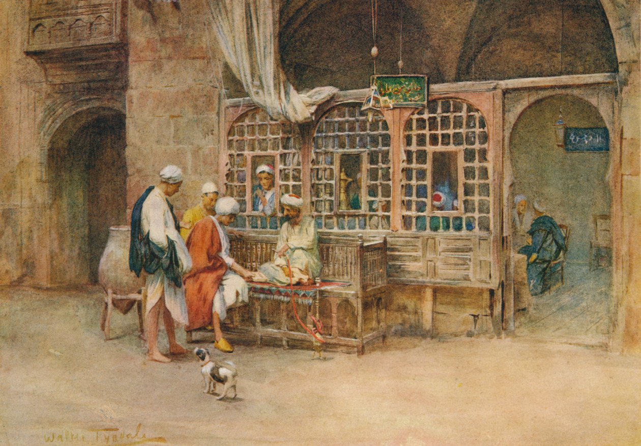 W kawiarni Cairene, ok. 1905, 1912 r. autorstwa Walter Frederick Roofe Tyndale