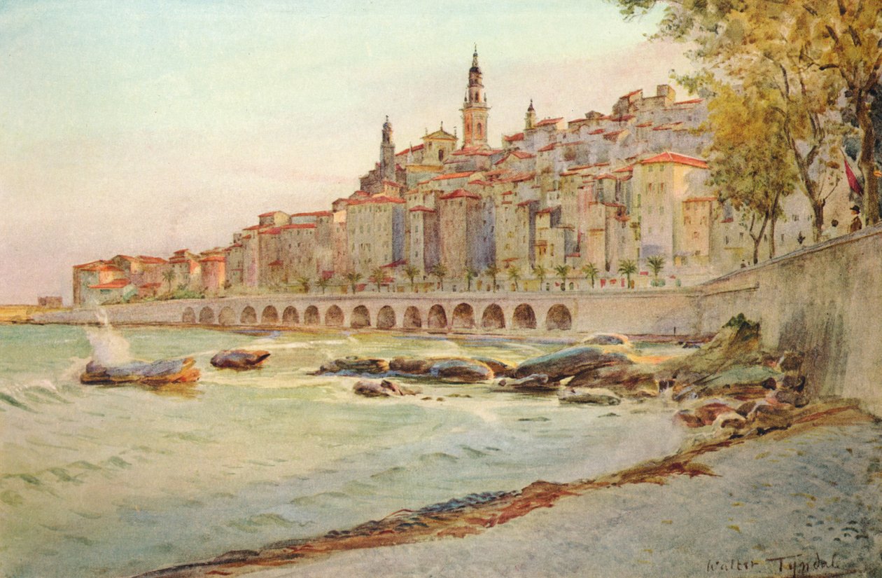 Mentone, z Garavan, c1910, 1912 autorstwa Walter Frederick Roofe Tyndale