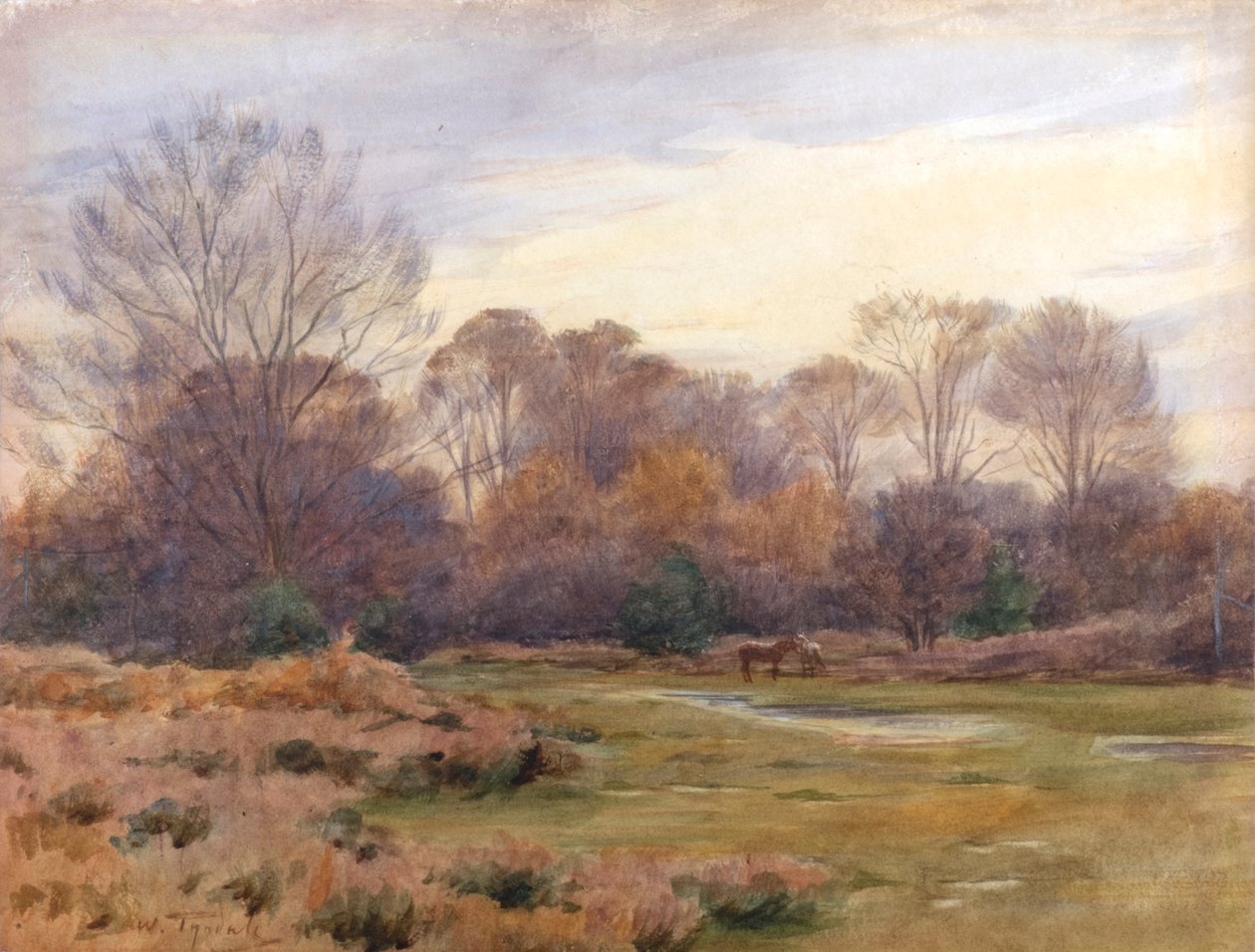 Na drodze Christchurch (akwarela) autorstwa Walter Frederick Roofe Tyndale