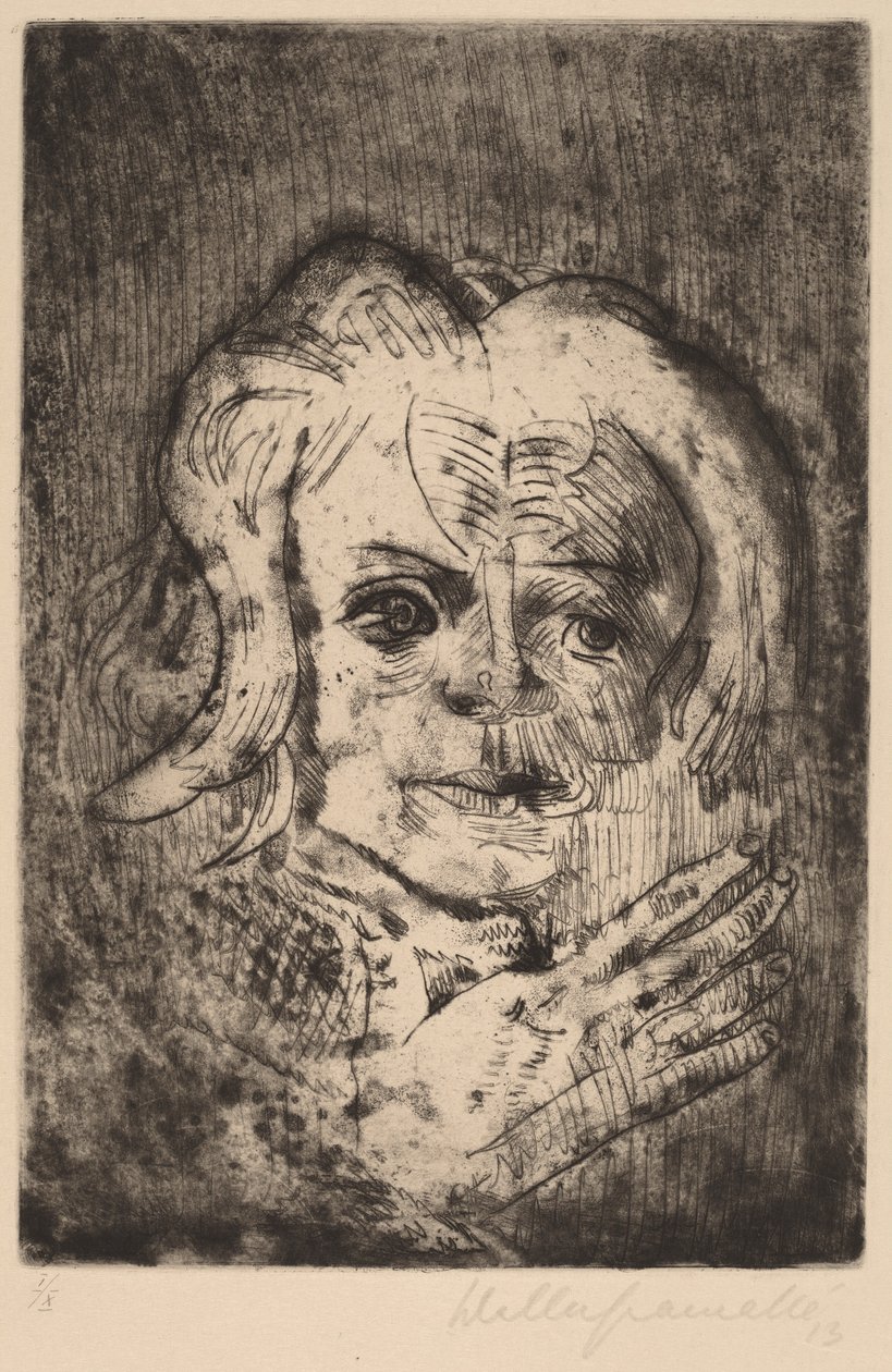 Dziewczyna z ręką, 1923. autorstwa Walter Gramatte