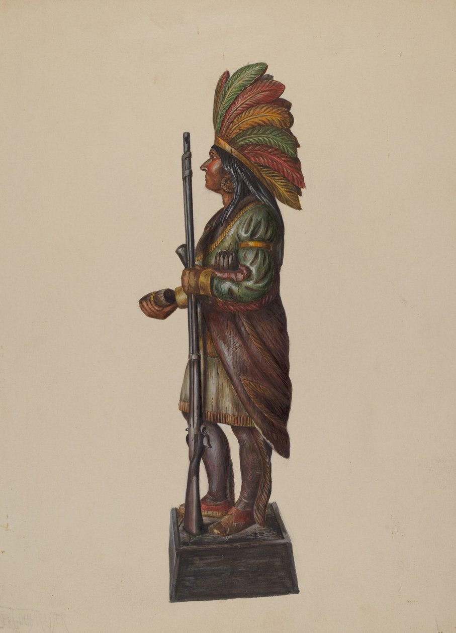 Sklep z cygarami Indian, ok. 1930 r. 1936. autorstwa Walter Hochstrasser