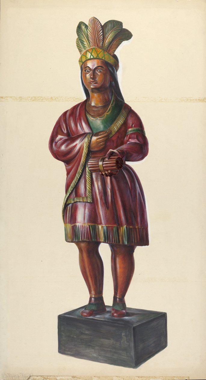 Sklep z cygarami Indian, ok. 1930 r. 1937. autorstwa Walter Hochstrasser