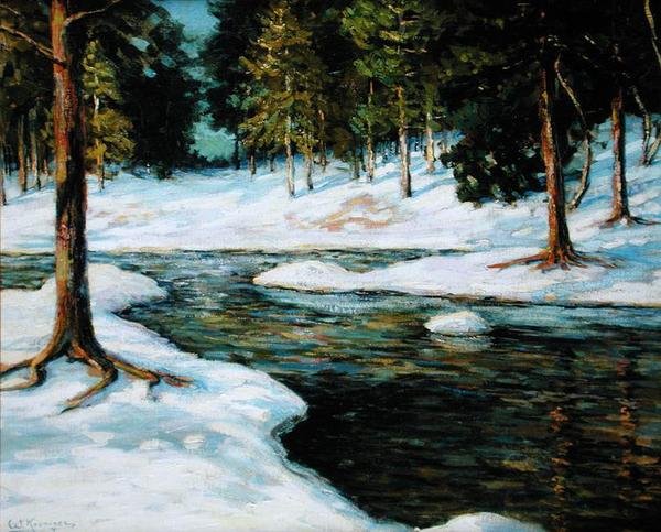 Pejzaż zimowy (olej na płótnie) autorstwa Walter Koeniger