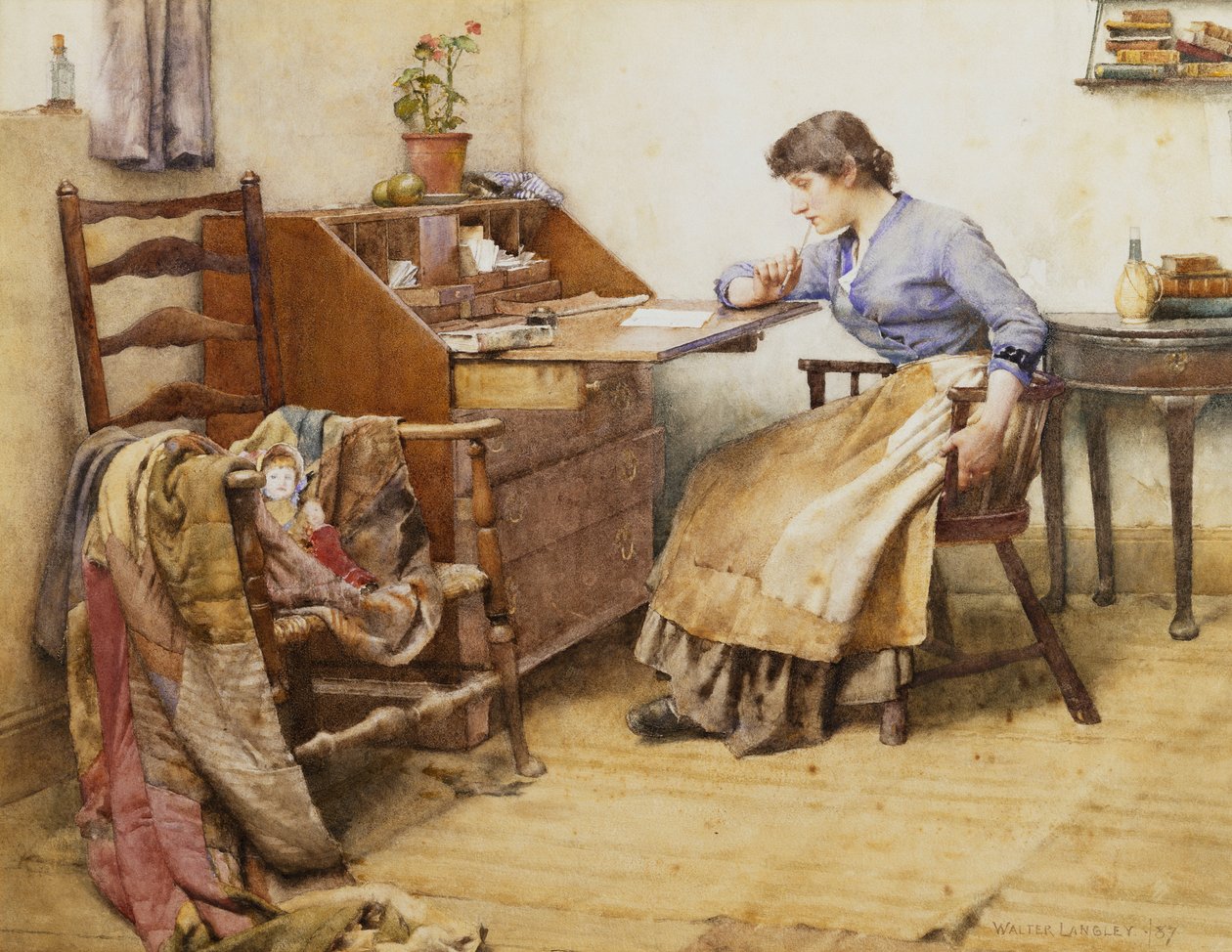 Myśli odległe, 1887 autorstwa Walter Langley