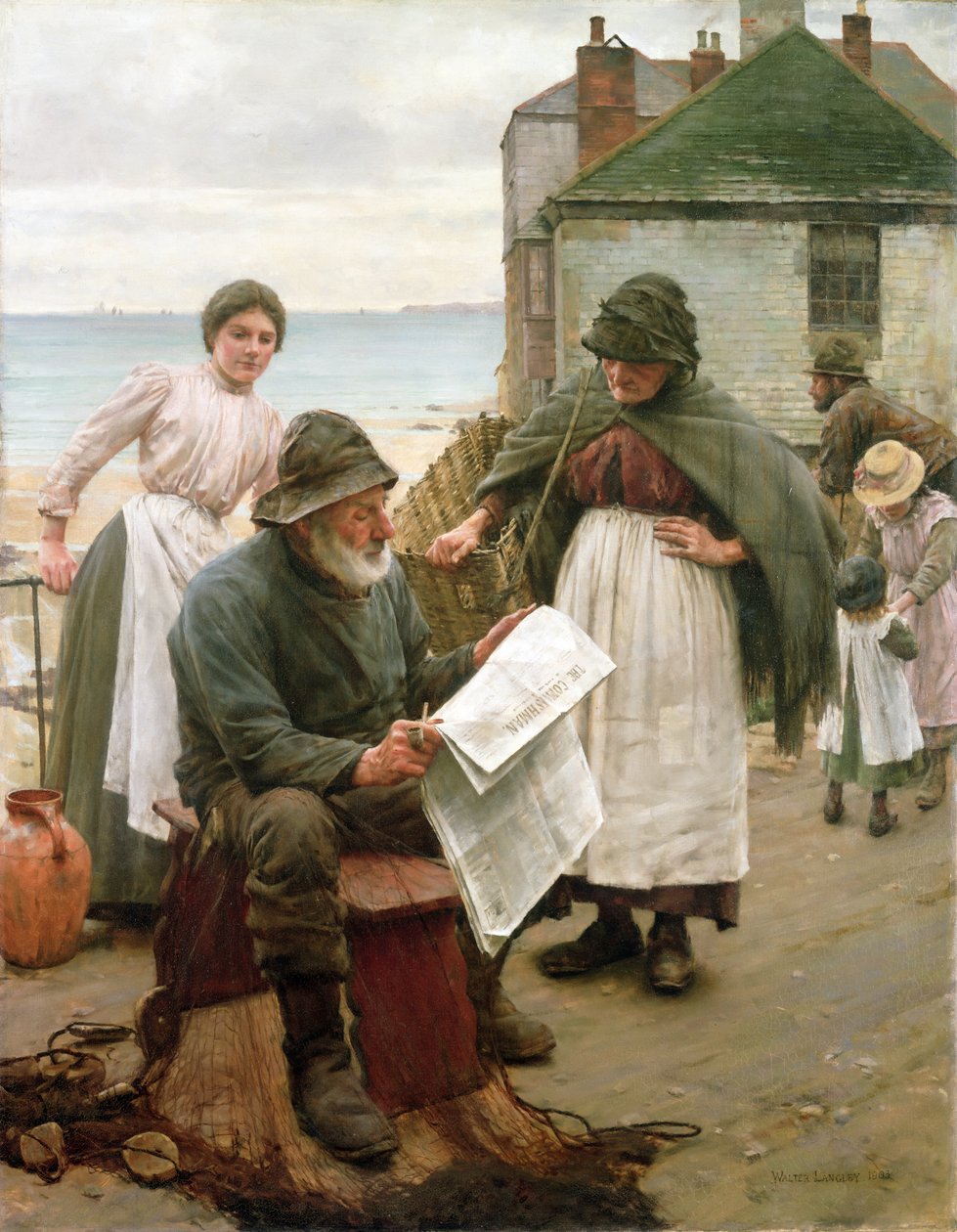 Kiedy łodzie są daleko, 1903 autorstwa Walter Langley