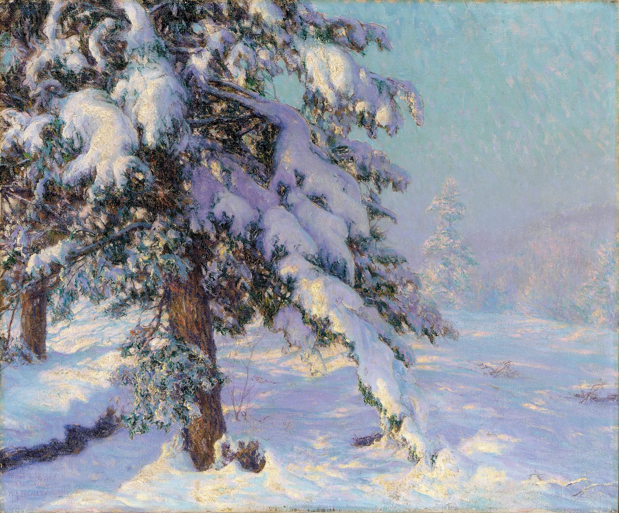 Śnieżny (olej na płótnie) autorstwa Walter Launt Palmer
