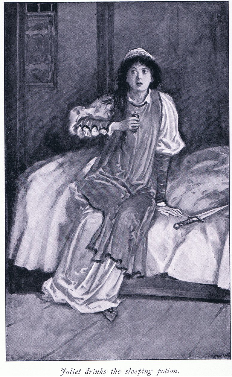 Juliet pije eliksir nasenny, 1900 autorstwa Walter Paget