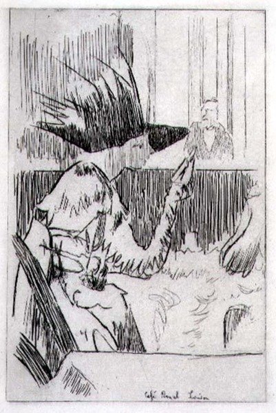 Cafe Royal w Londynie (grawerowanie) autorstwa Walter Richard Sickert