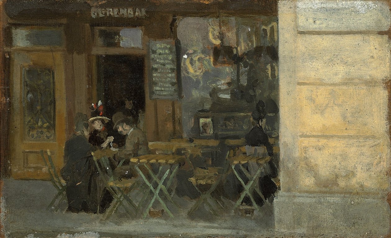 Kawiarnia w Dieppe, ok. godz. 1884-5 autorstwa Walter Richard Sickert