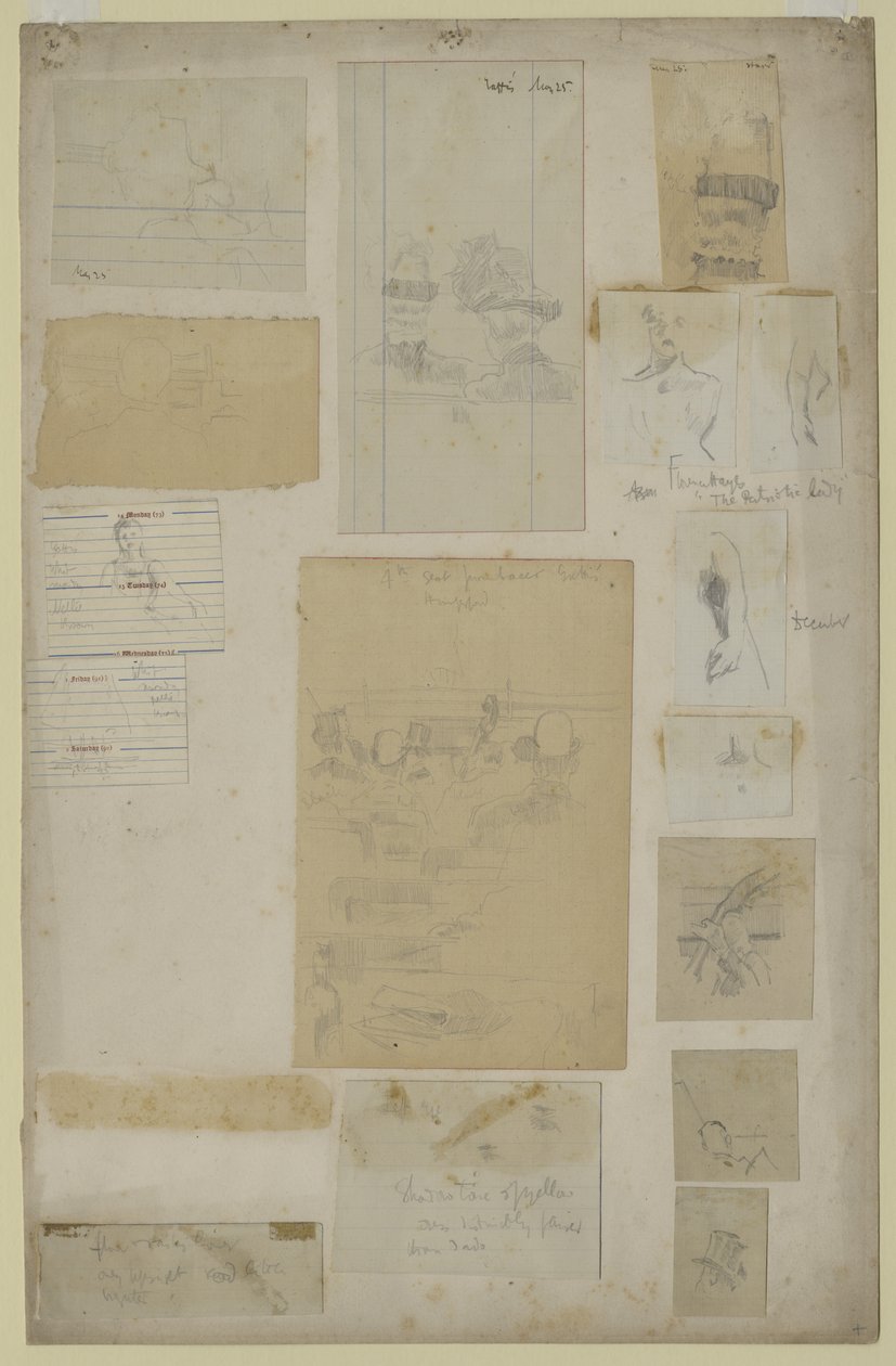 Kilka badań (ołówek na papierze) autorstwa Walter Richard Sickert