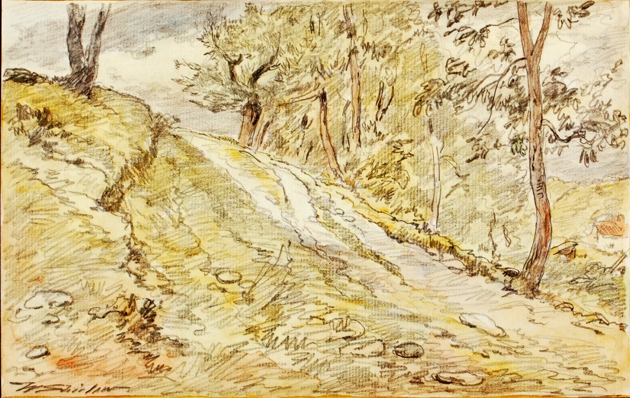 Szkic krajobrazu autorstwa Walter Shirlaw