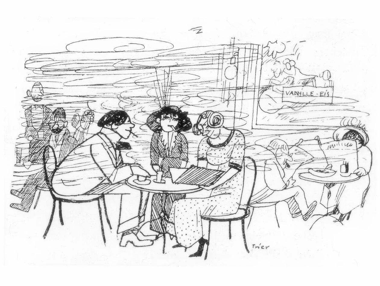 Pisarze w Cafe des Westens autorstwa Walter Trier