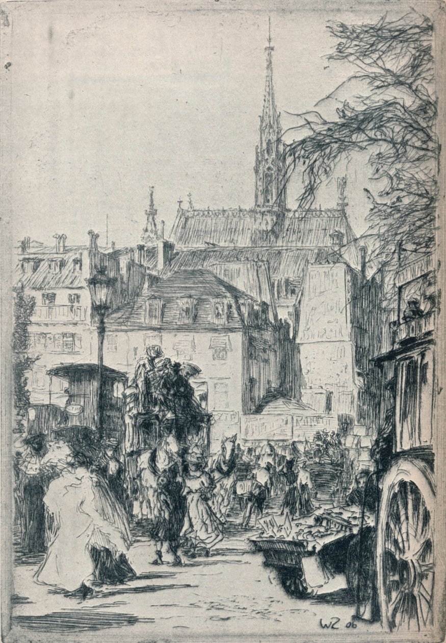 Place St. Michel, Paryż, ok. 1913 autorstwa Walter Zeising