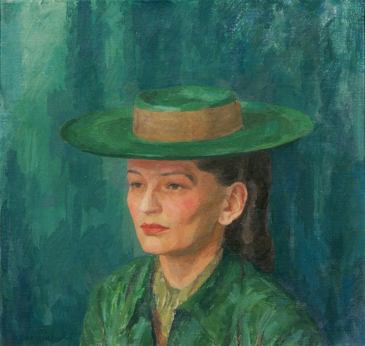 Grete Gamerith z grünem Hut autorstwa Walther Gamerith