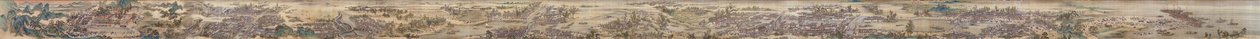 Wang Hui i inni. Cesarz Kangxi zwiedzający południe. 9. Handcroll zestawu. 1691-98. autorstwa Wang Hui