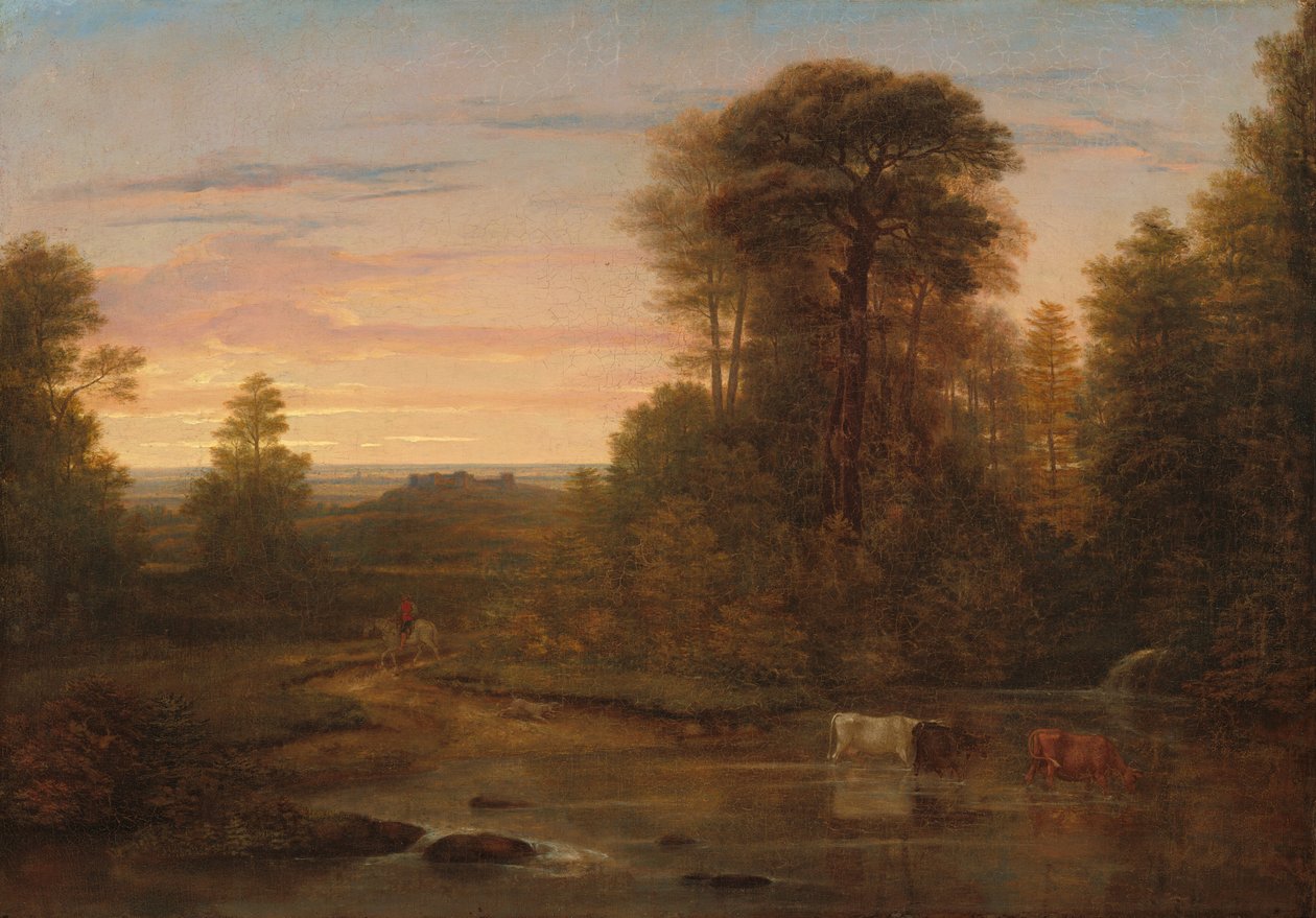 Pejzaż po zachodzie słońca, c. 1819. autorstwa Washington Allston