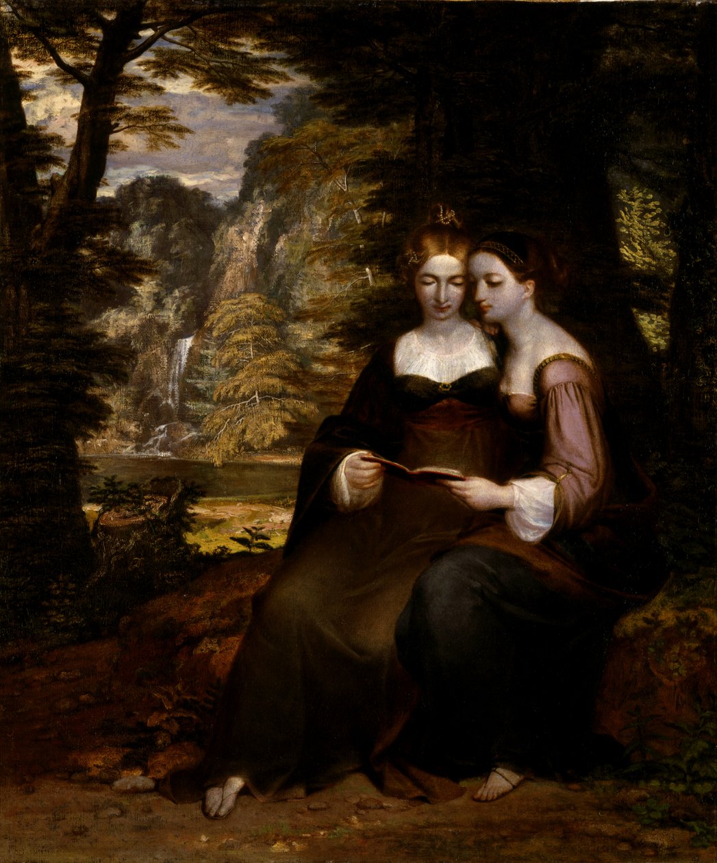 Hermia i Helena, przed 1818 rokiem. autorstwa Washington Allston
