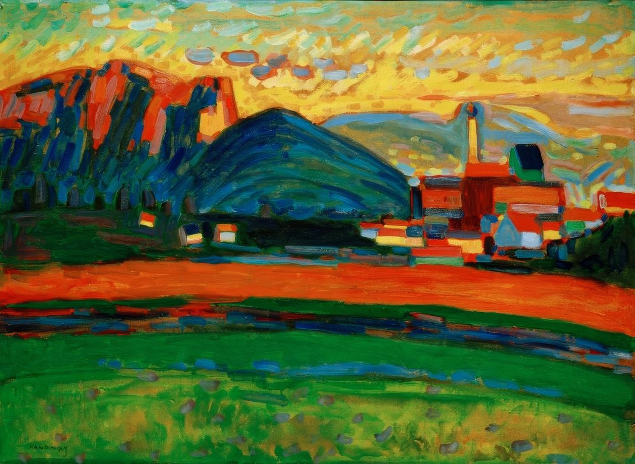 Górski krajobraz z wioską I. autorstwa Wassily Kandinsky