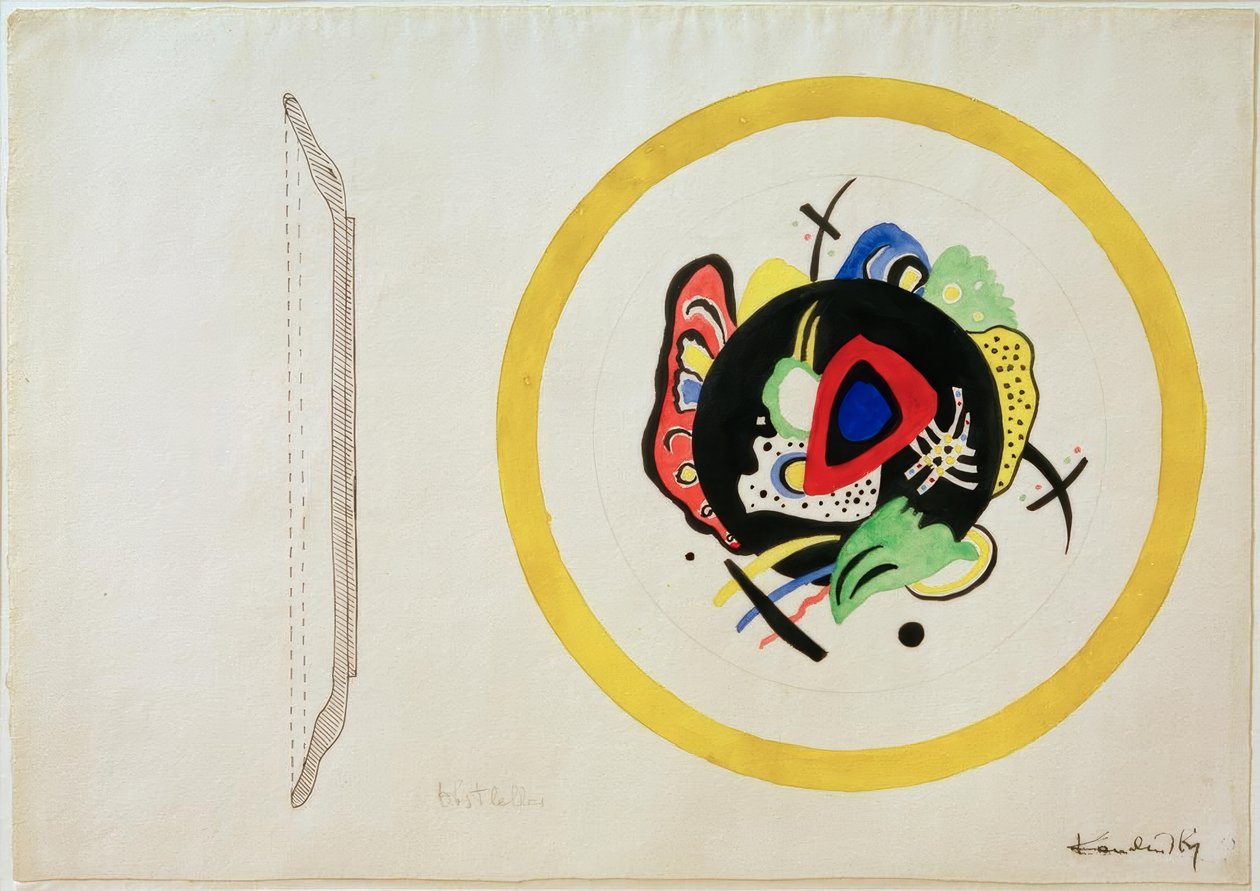 Projekt na półmisek owoców autorstwa Wassily Kandinsky