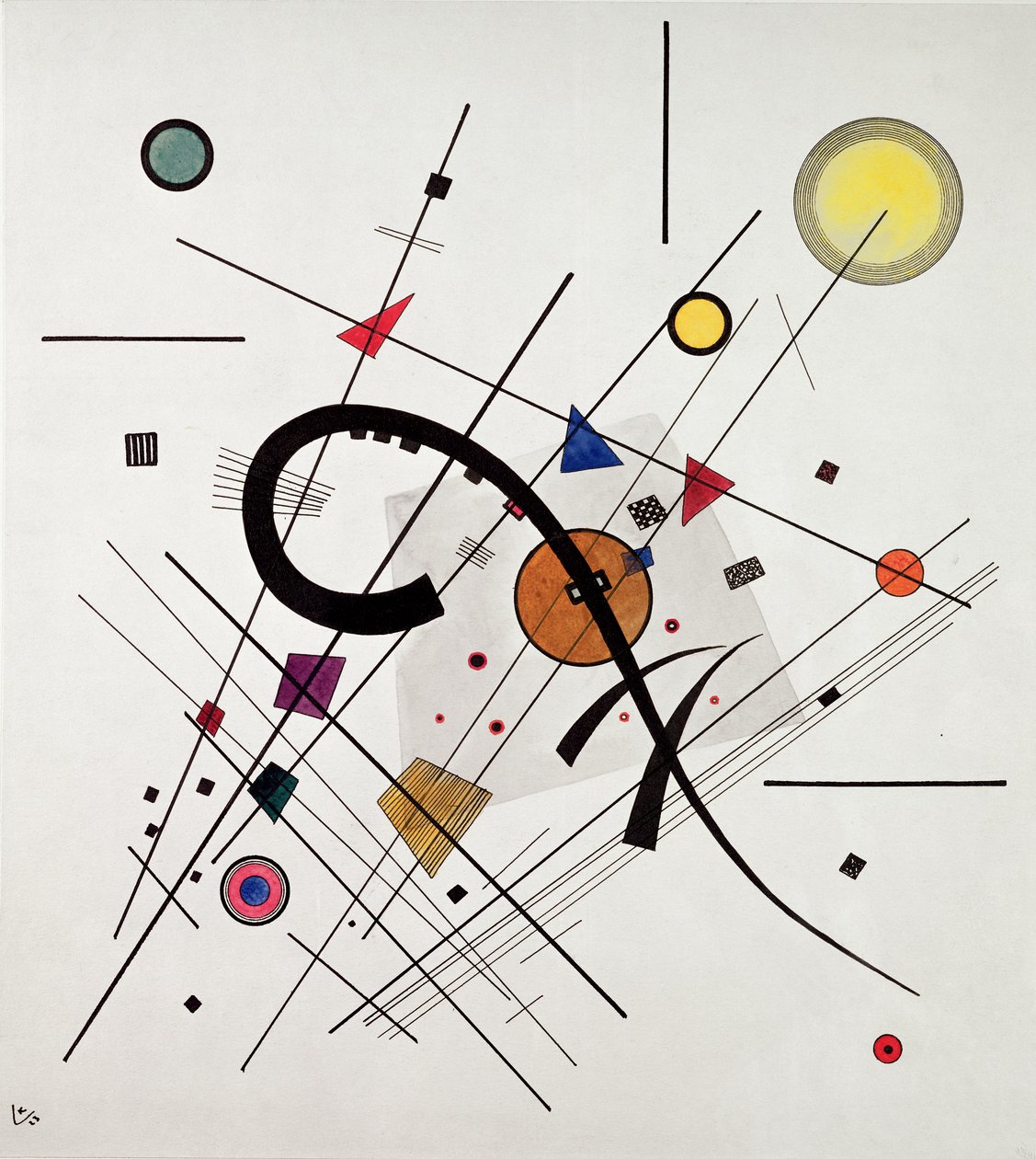 Szary kwadrat, 1923 (pióro i atrament i toaleta) autorstwa Wassily Kandinsky