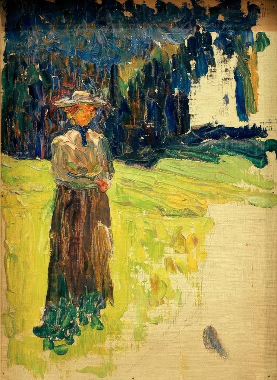 Kochel - Stojąca dama na skraju lasu autorstwa Wassily Kandinsky