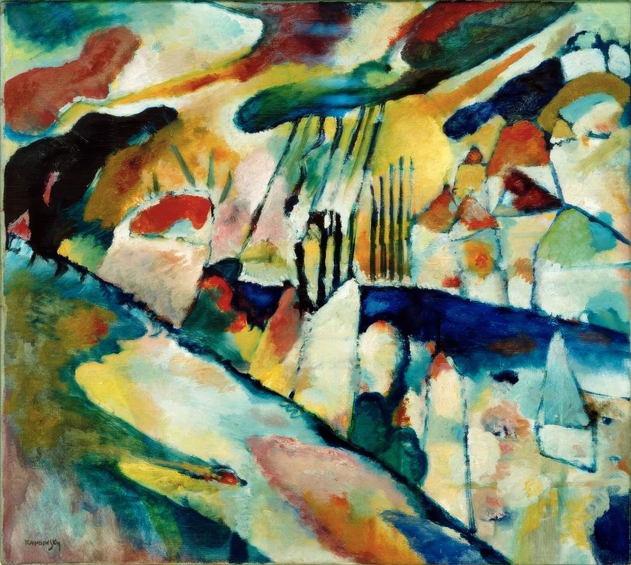 Krajobraz z deszczem autorstwa Wassily Kandinsky