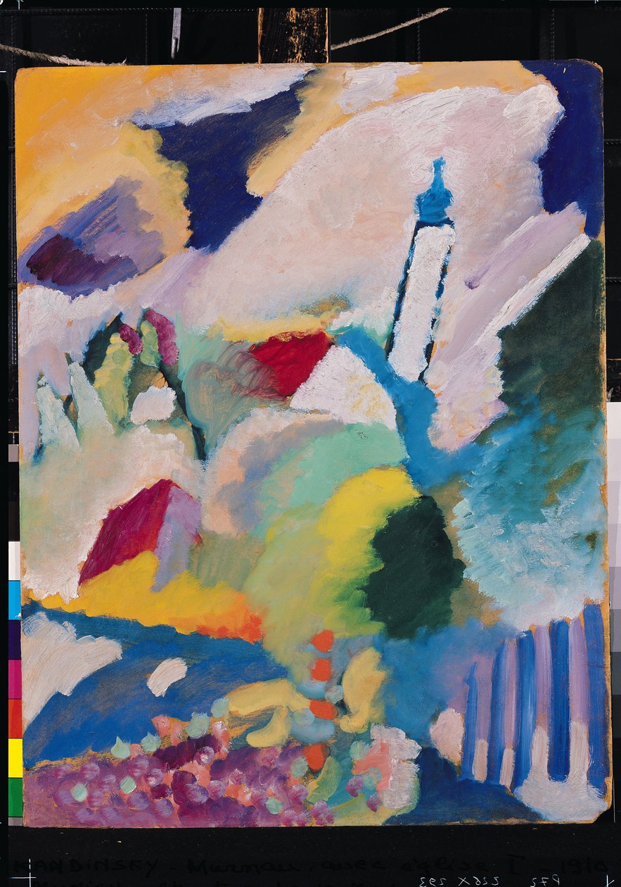 Murnau su I bažnyčia, 1910 (kartonas)polis autorstwa Wassily Kandinsky