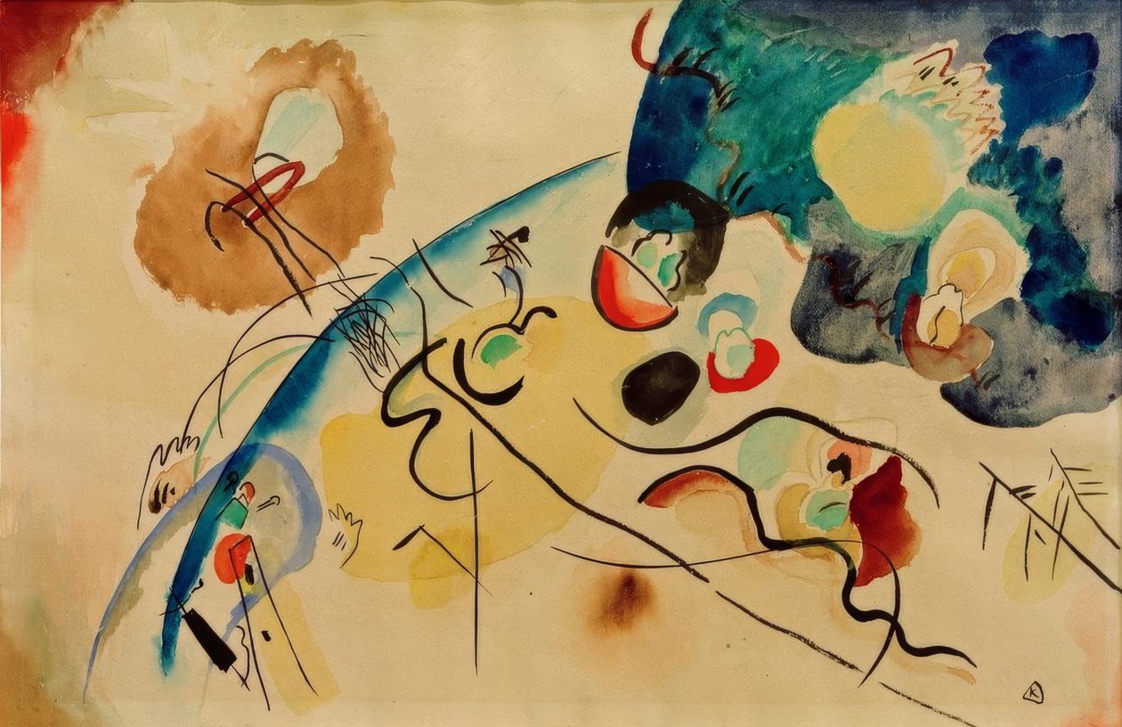 Bez tytułu (kompozycja z motywem trojki) autorstwa Wassily Kandinsky