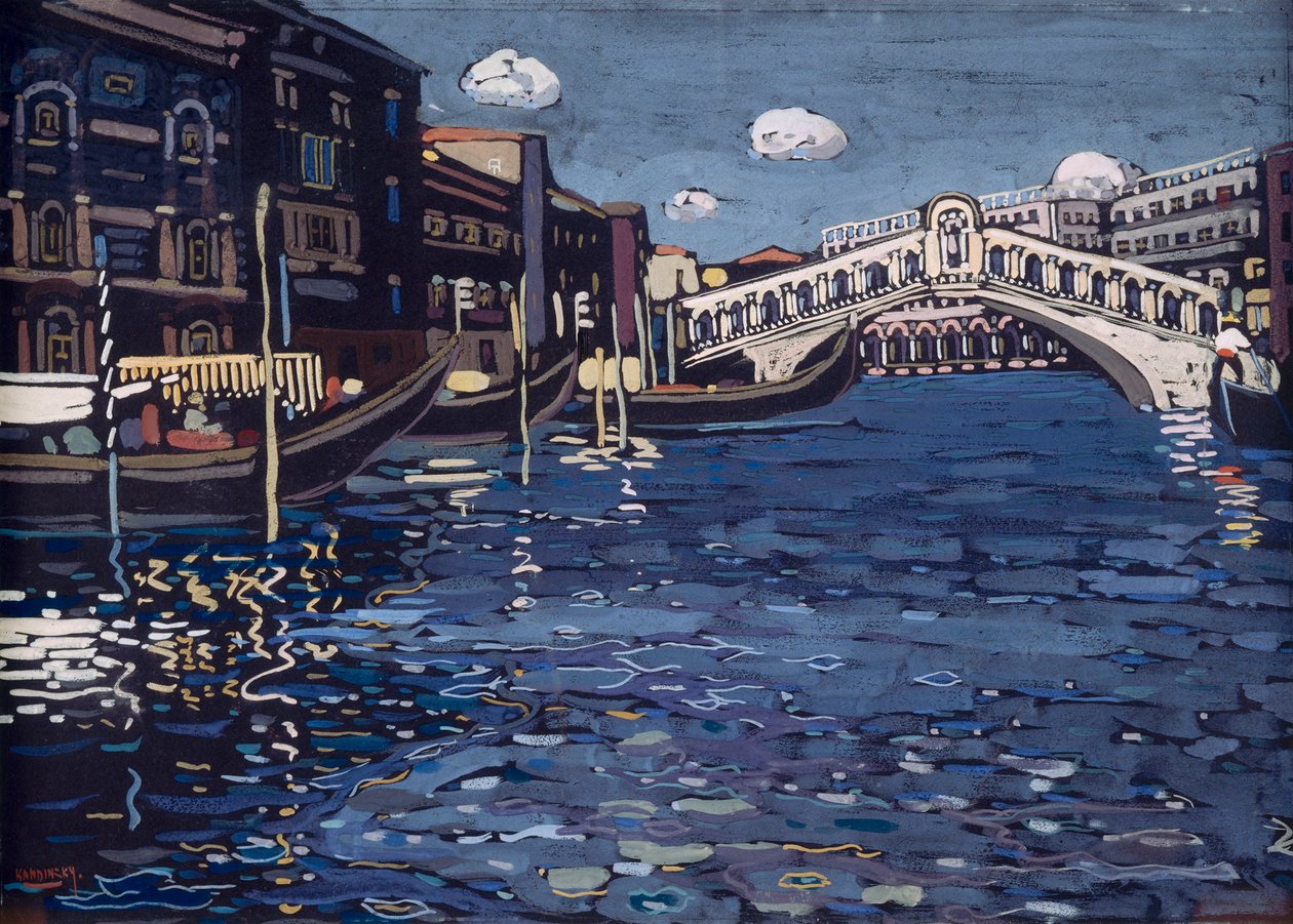 Most Rialto, wspomnienie Wenecji 4, 1904 autorstwa Wassily Kandinsky