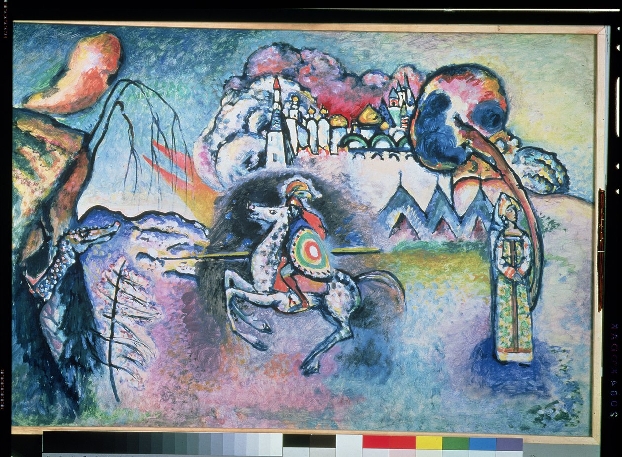 Św. Jerzy, 1914-15 (olej na tekturze) autorstwa Wassily Kandinsky