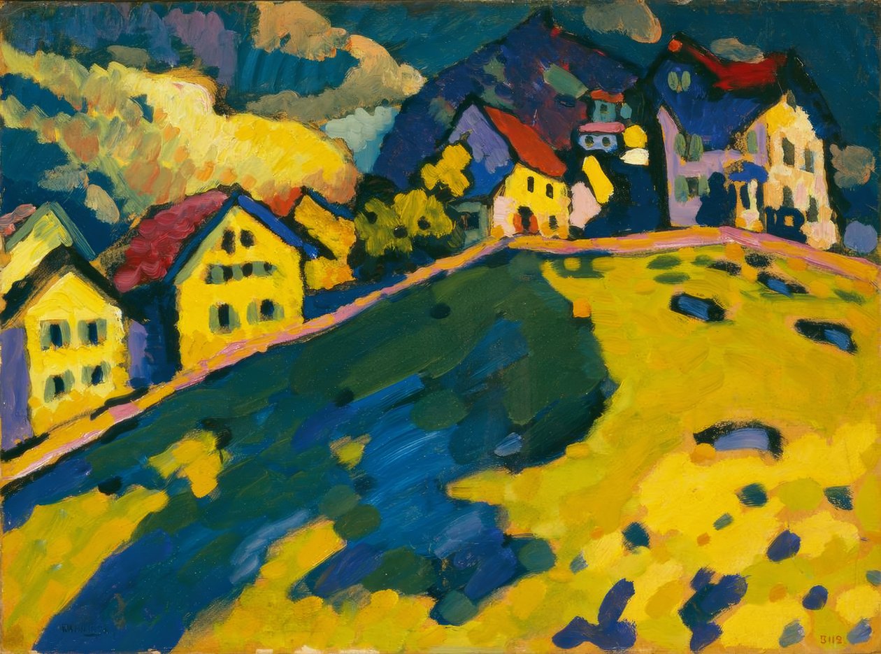 Studium dla domów na wzgórzu autorstwa Wassily Kandinsky