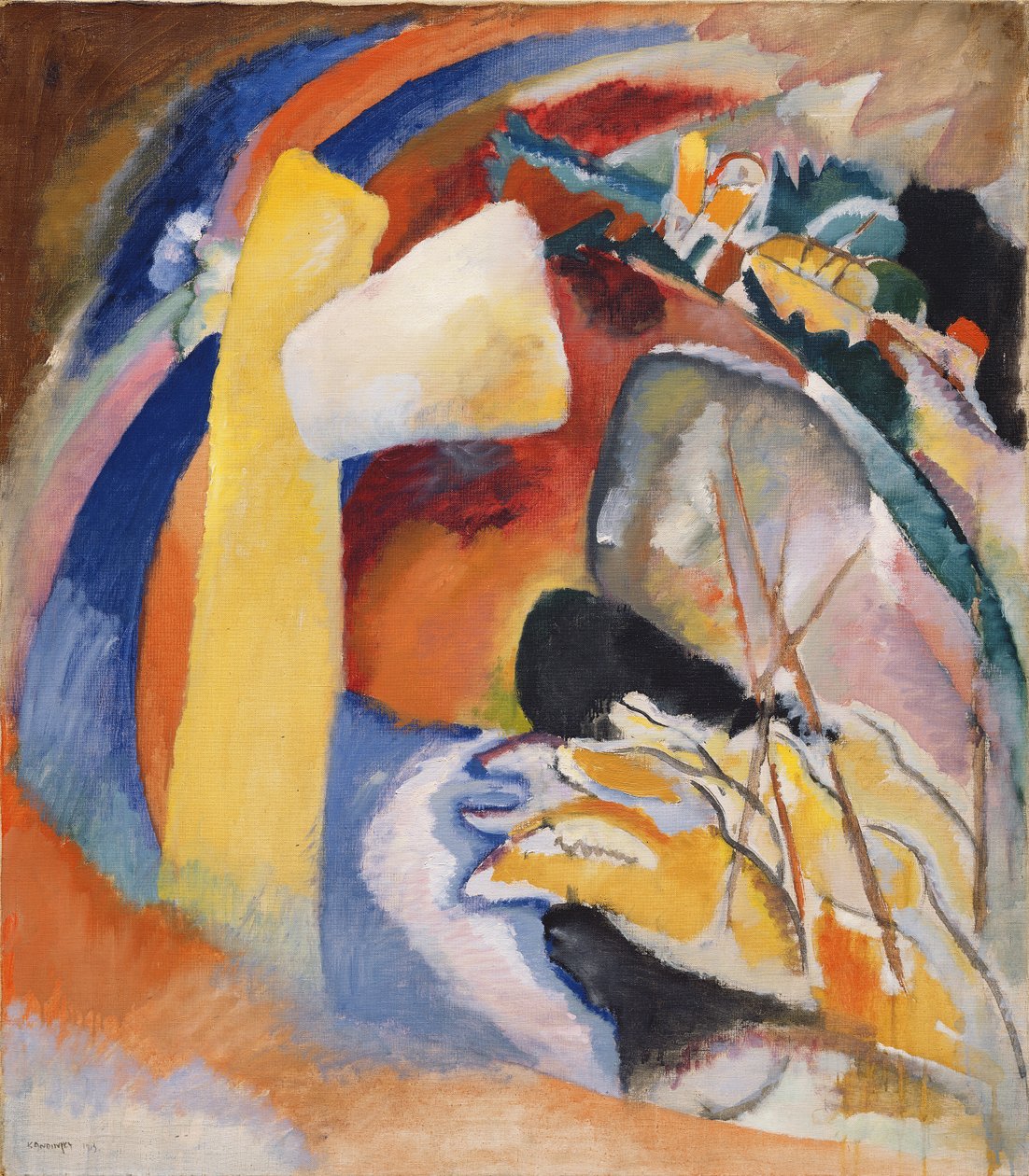 Studium malowania białą formą, 1913 autorstwa Wassily Kandinsky