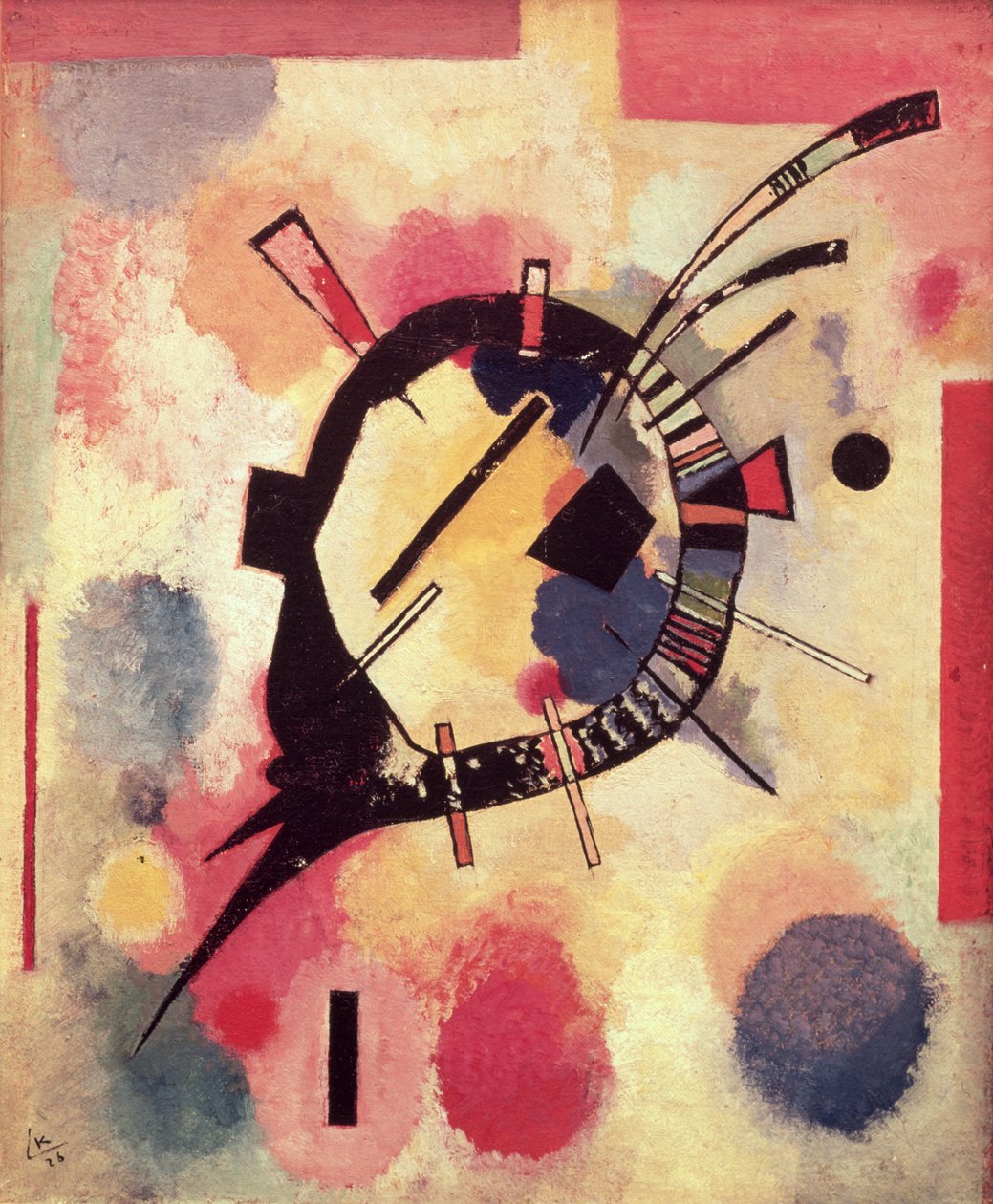 Żółty Centrum, 1926 (olej na tekturze) autorstwa Wassily Kandinsky