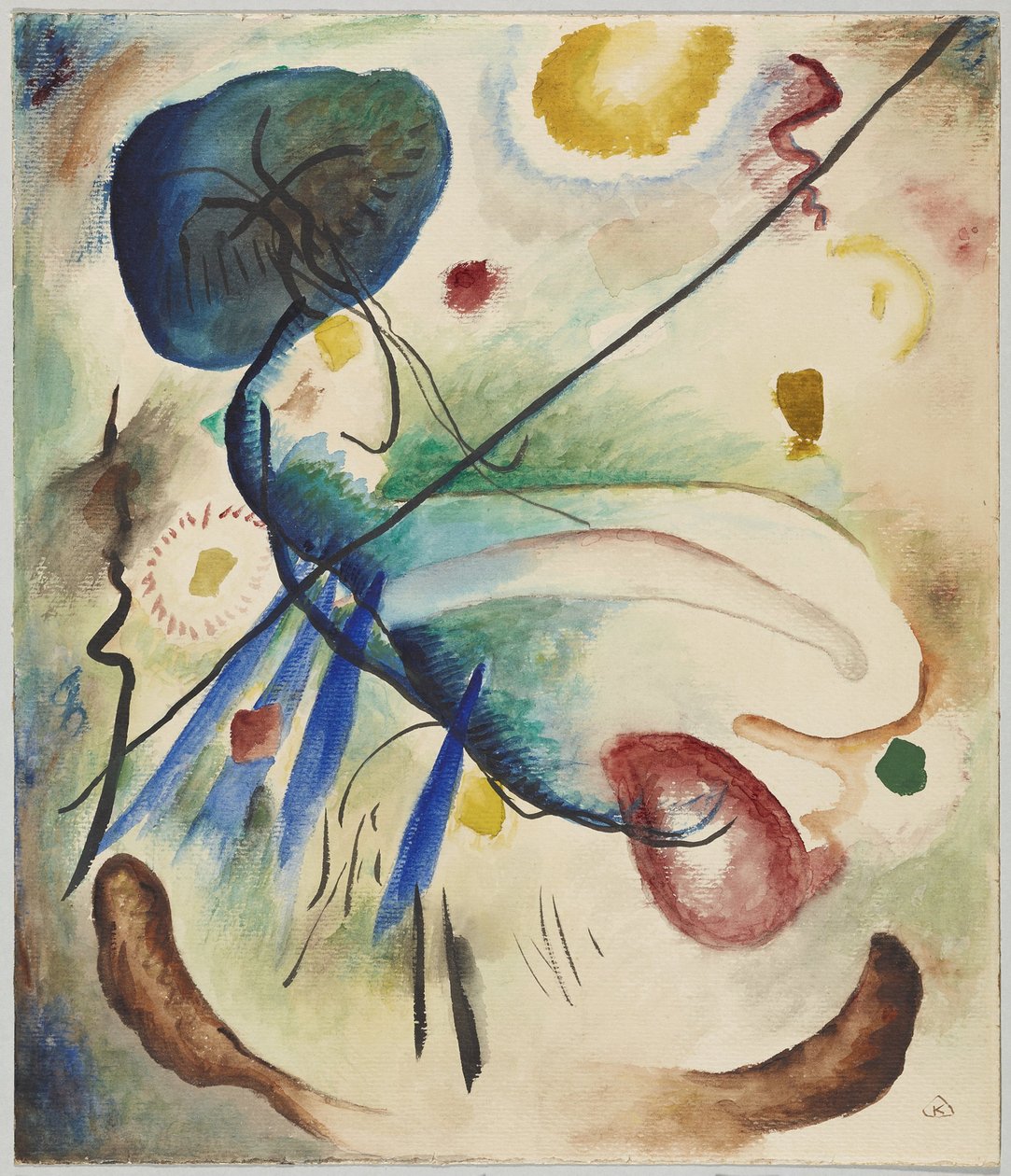 Akwarela z linią autorstwa Wassily Kandinsky