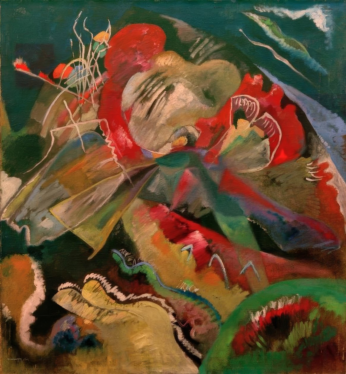 Obraz z białymi liniami autorstwa Wassily Kandinsky