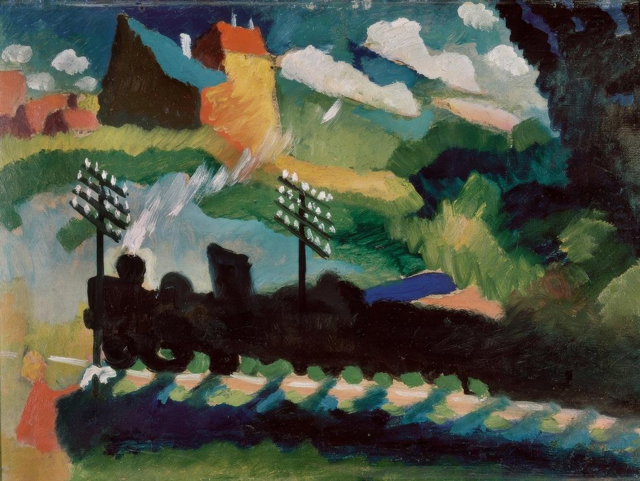 Kolej w pobliżu Murnau autorstwa Wassily Kandinsky